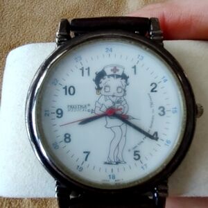 Betty Boop Nurse Prestige Medical Circa 1996 Silver Watch Water Resistant